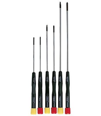 Набор прецизионных крестовых и шлицевых отверток с удлиненной рабочей частью  - 6 шт. ProsKit 8PK-50