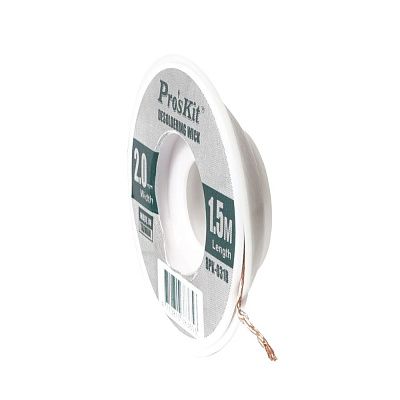 Медная плетеная лента для удаления припоя, 2,0мм, 1,5м ProsKit 8PK-031B