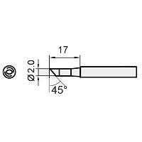 Паяльное жало, скос, 2мм (вн.д.4мм, вн.д.6,3мм) ProsKit 5SI-216N-2C