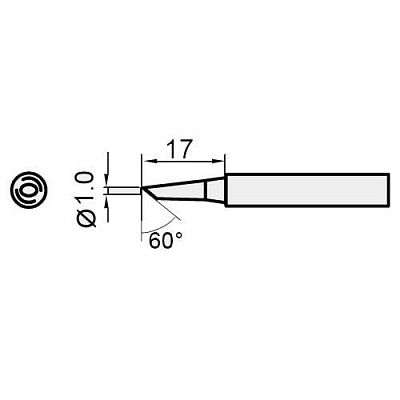 Паяльное жало, конус со скосом, 5мм (вн.д.4мм, вн.д.6,3мм) ProsKit 5SI-216N-BC