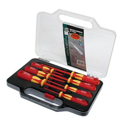 Набор крестообразных и шлицевых отверток для высоковольтных работ (1000В/7шт) ProsKit SD-8011