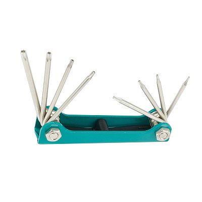 Раскладной набор звездообразных ключей - 8 шт. (T5, T6, T7, T8, T9H, T10H, T15H, T20H)  с лакированн