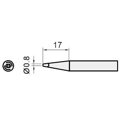 Паяльное жало, клин, 0,8мм (вн.д.4мм, вн.д.6,3мм) ProsKit 5SI-216N-0.8D