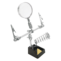 Лупа с зажимами для пайки и подставкой для паяльника ProsKit 608-391E