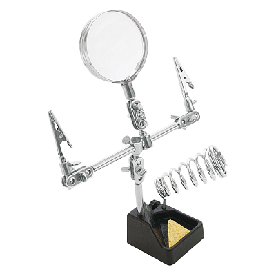 Лупа с зажимами для пайки и подставкой для паяльника ProsKit 608-391E